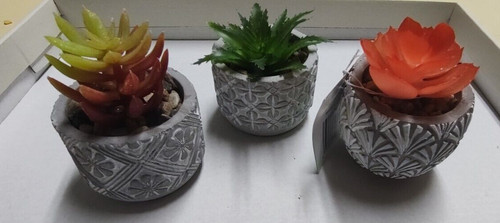 3pc artificial succulent - 3pc,